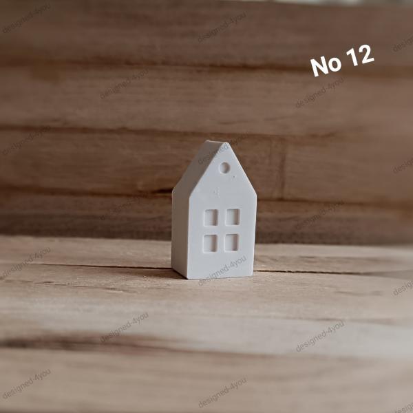 Deko 1 Mini Häuschen Holsten Style No 12 weiß